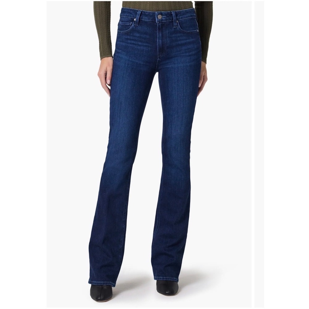 Paige Manhattan Bootcut Jeans Women 27 Dark Wash Excellent Stretch Denim Indigo